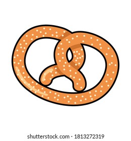 pretzel pastry bakery isolated icon vector illustration design