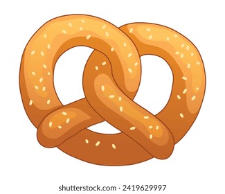 Pretzel Pastry Cartoon Vector Illustration