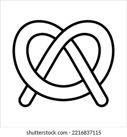 Pretzel, Pastry Icon Logo Design Vector Template Illustration Sign And Symbol