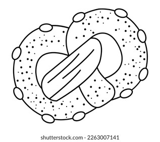 pretzel pastry product sketch icon