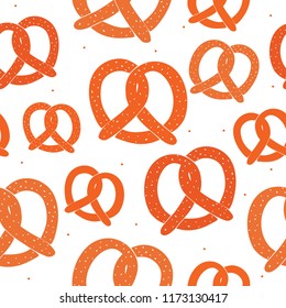 Pretzel pattern. Design for Oktoberfest. Perfect design for posters, cards, textile, web pages.