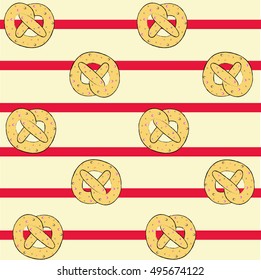 pretzel pattern line background vector illustration