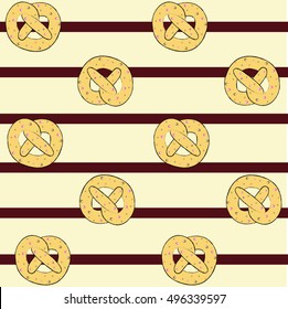 pretzel pattern line background vector illustration