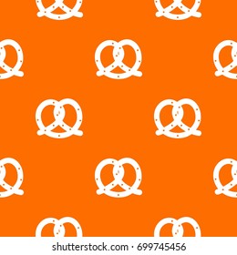 Pretzel pattern repeat seamless in orange color for any design. Vector geometric illustration
