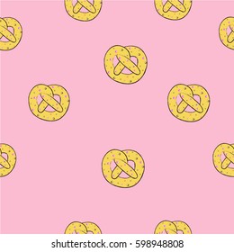 pretzel pattern seamless pattren vector illustration