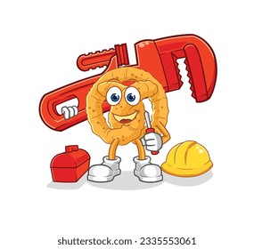 the pretzel plumber cartoon. cartoon mascot vector