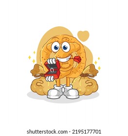 the pretzel propose with ring. cartoon mascot vector