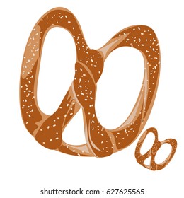 Pretzel. Realistic vector tasty pretzel