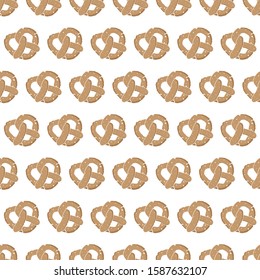 Pretzel repeat background vector pattern illustration