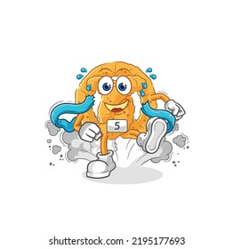 the pretzel runner character. cartoon mascot vector