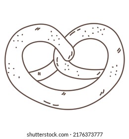 Pretzel with salt in doodle