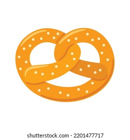 Bretzel mit Salz im flachen Doodle-Stil für Oktoberfest. Einzeln handgezeichnete Vektorgrafik von Kringle