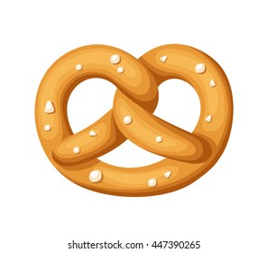 Pretzel with salt isolated on a white background.