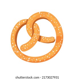 pretzel salty food icon isolated