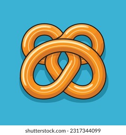 pretzel salty snack food vector illustration