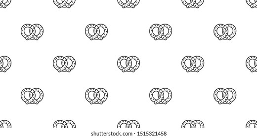 pretzel seamless pattern cookie vector snack bread scarf isolated wallpaper tile background illustration design