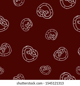 pretzel seamless pattern cookie vector snack bread scarf isolated wallpaper tile background illustration design