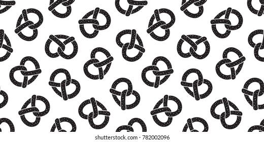 pretzel seamless pattern vector cookie snack bread isolated wallpaper background white