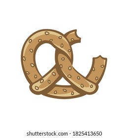 Pretzel with sesame with bite vector illustration design