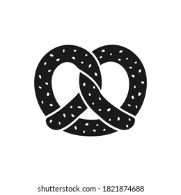 Pretzel with sesame seed simple vector icon design