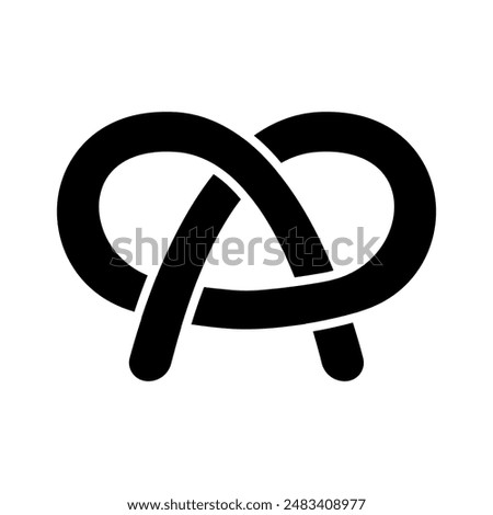 Pretzel set icon. Twisted bread, salty snack, baked good, brown crust, soft pretzel, knot shape, snack food, crunchy treat, German cuisine.