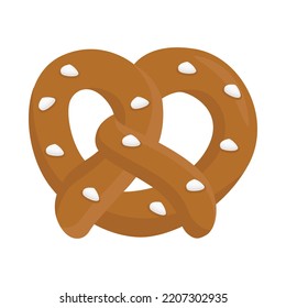 Pretzel Sign Emoji Icon Illustration. Bakery Vector Symbol Emoticon Design Clip Art Sign Comic Style.