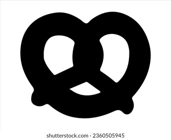 Pretzel silhouette vector art white background