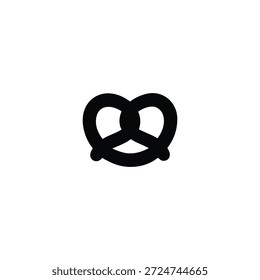 Pretzel silhueta vetor plano projeto de ilustração.
