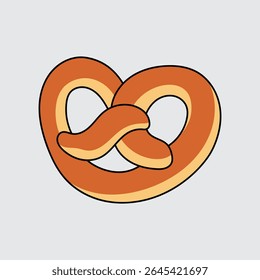 Pretzel simple isolated cartoon illustration with a light background