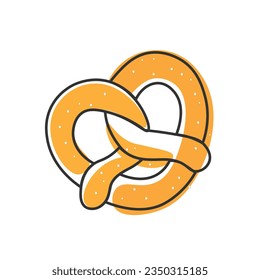 Pretzel Simple Line Art Illustration Logo