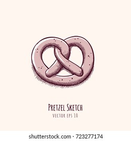 Pretzel sketch vector illustration