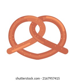 pretzel snack icon flat isolated