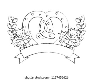 pretzel snack maple leaves emblem