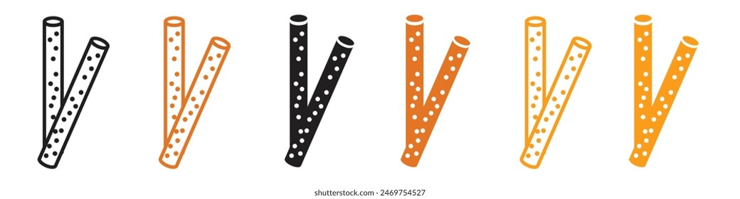 Pretzel sticks icon line art vector