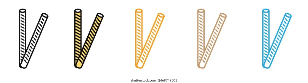 Pretzel sticks icon mark in filled style