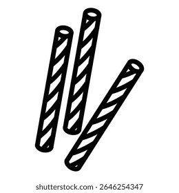 Pretzel sticks icon outline set sign
