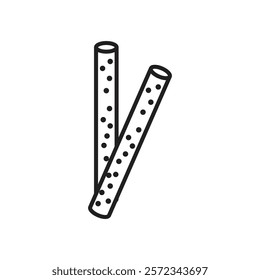 Pretzel sticks icon Vector flat thin line illustration