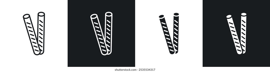 Brezel-Sticks Vektorsymbol in Schwarz-Weiß gesetzt. EPS 10-Abbildung