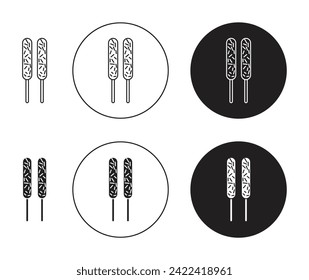 Pretzel Sticks Vector Illustration Set. Snack Table Illustration Sign in Suitable for Apps and Websites UI Design Style.