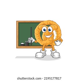 die Brezel-Lehrer-Vektorgrafik. Zeichentrickfigur