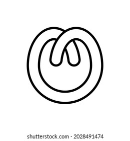 Icono de línea delgada de Pretzel, panadería. Ilustración vectorial moderna