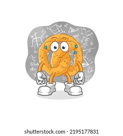 the pretzel thinking hard vector. cartoon character