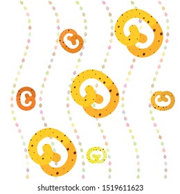 Pretzel Traditional baking. Illustration for the holiday Oktoberfest. Germany. Munich. Snack to beer. Cafe. Snack Bar. Bread. Bakery