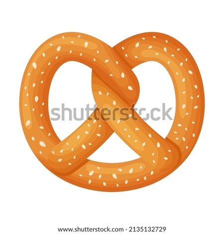 Pretzel traditional bread snack to beer in Germany vector illustration vector illustration isolated on white background. Vector illustration
