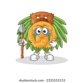 the pretzel tribal man mascot. cartoon vector
