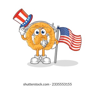 the pretzel uncle sam character. cartoon mascot vector