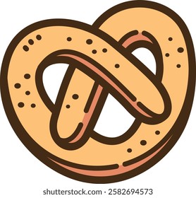 Pretzel vector doodle illustration and graphic