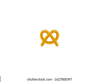 Pretzel vector flat icon. Isolated German bread pretzel emoji illustration 