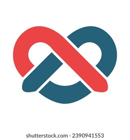 Pretzel Vector Glyph Two Color Icon For Personal And Commercial Use.
