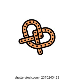 pretzel vector icon. bakery icon filled line style. perfect use for logo, presentation, website, and more. simple modern icon design color line style